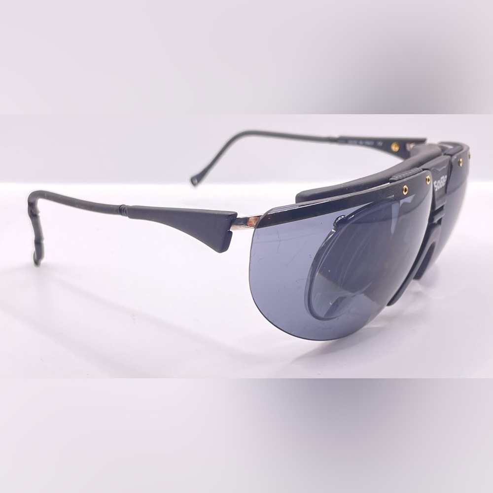 Vintage Diaco Sobe II Black Oval Sport Half-Rim Sunglasses Frames Only
